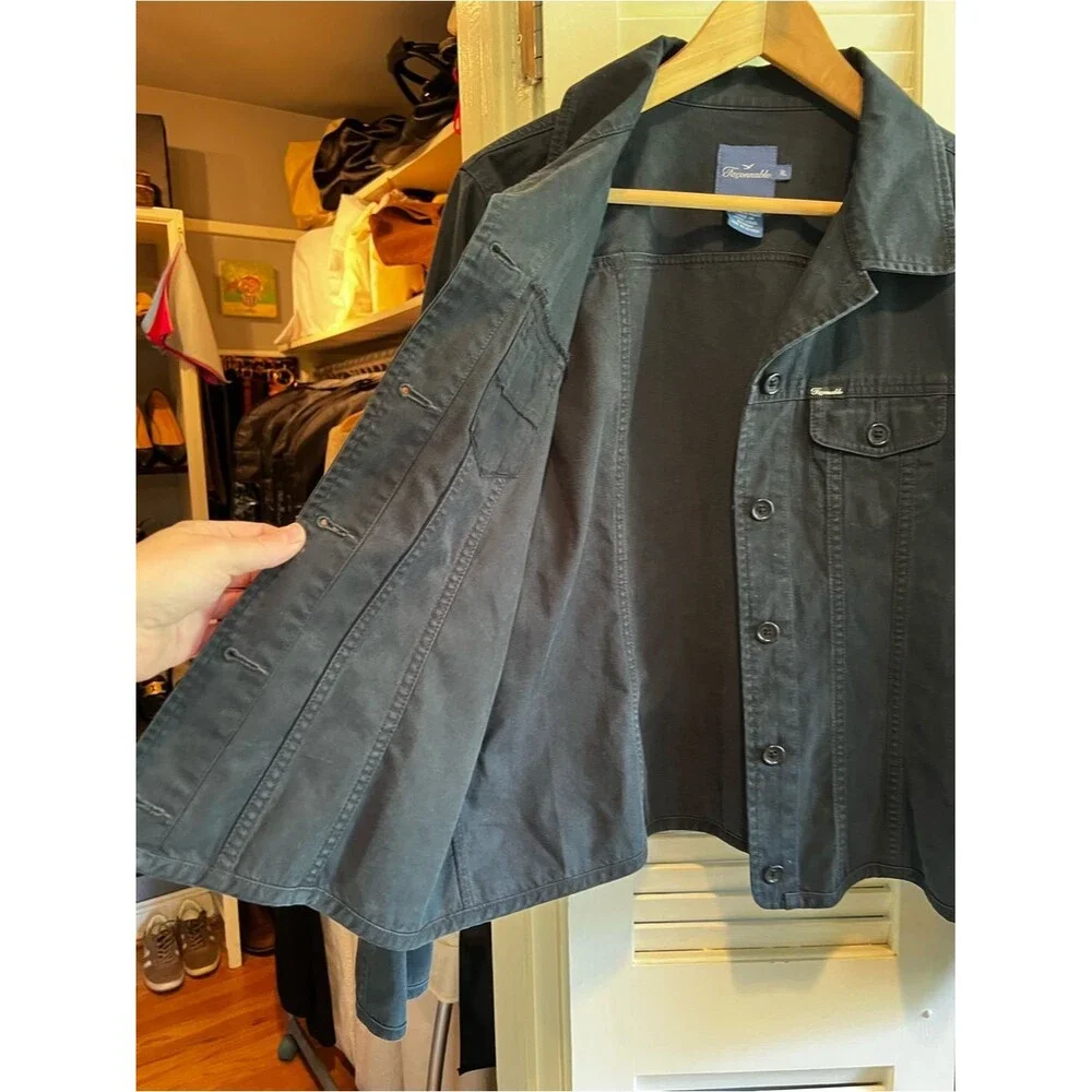 Faconnable Black Soft Cotton Jean Jacket